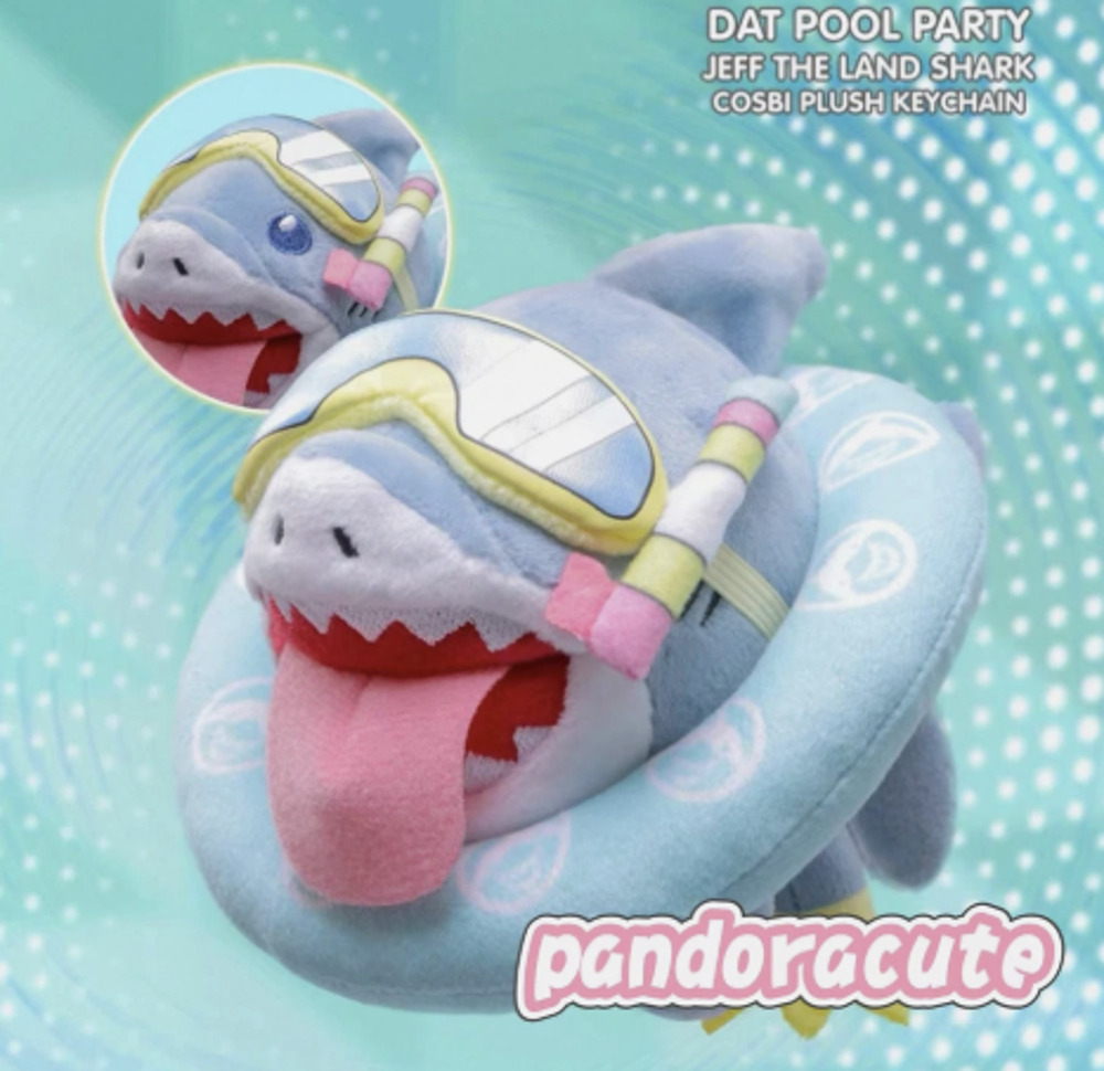Cosbi x Disney x Marvel Jeff Land Shark Plush Keychain/Charm, Dat Pool Party